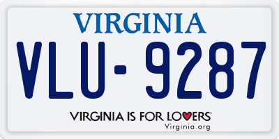 VA license plate VLU9287