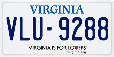 VA license plate VLU9288