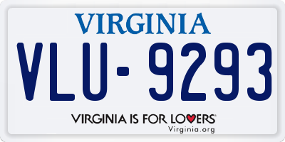 VA license plate VLU9293