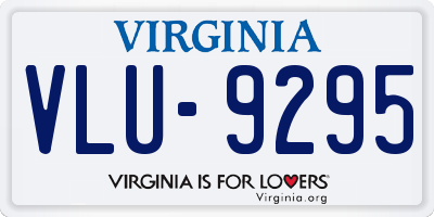 VA license plate VLU9295