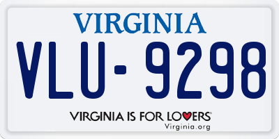 VA license plate VLU9298