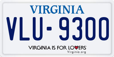 VA license plate VLU9300