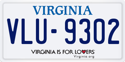 VA license plate VLU9302