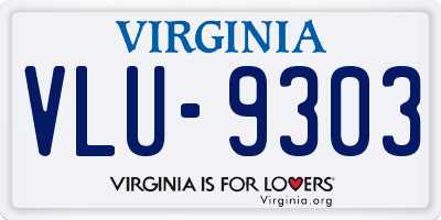 VA license plate VLU9303