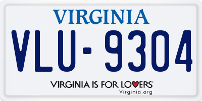 VA license plate VLU9304