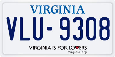 VA license plate VLU9308