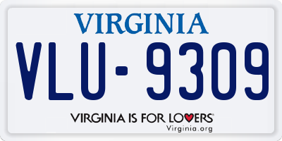 VA license plate VLU9309