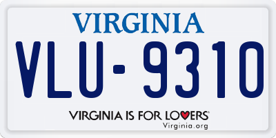 VA license plate VLU9310