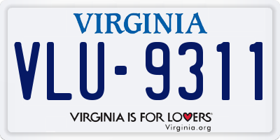 VA license plate VLU9311