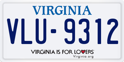 VA license plate VLU9312