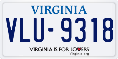 VA license plate VLU9318