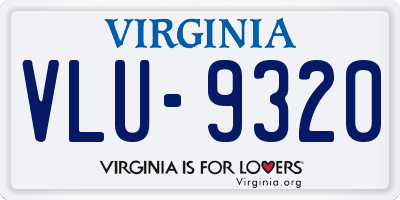 VA license plate VLU9320