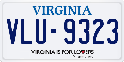 VA license plate VLU9323