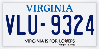 VA license plate VLU9324