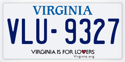 VA license plate VLU9327