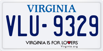 VA license plate VLU9329