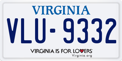 VA license plate VLU9332
