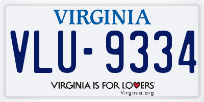 VA license plate VLU9334