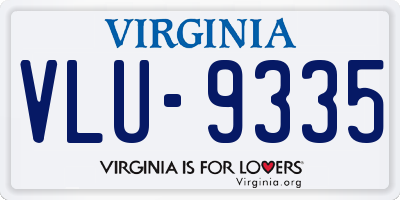VA license plate VLU9335