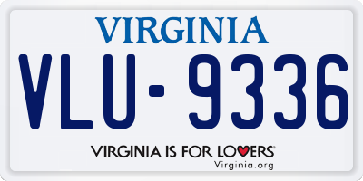 VA license plate VLU9336