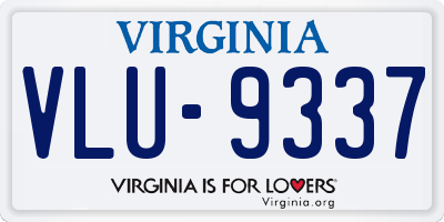 VA license plate VLU9337