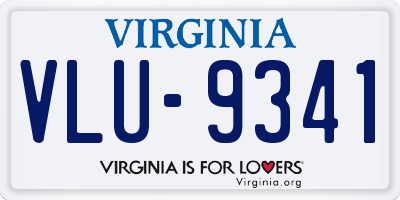 VA license plate VLU9341