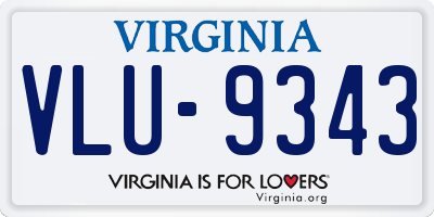VA license plate VLU9343