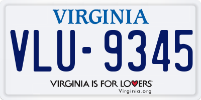 VA license plate VLU9345