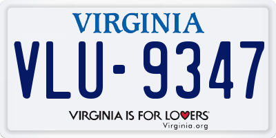 VA license plate VLU9347