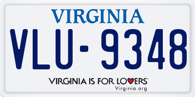 VA license plate VLU9348