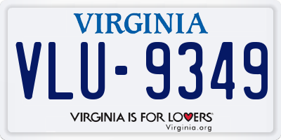 VA license plate VLU9349