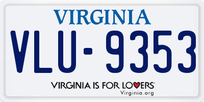 VA license plate VLU9353