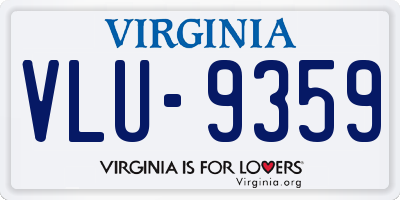 VA license plate VLU9359