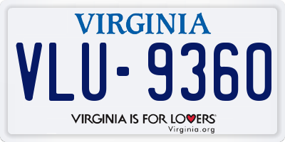 VA license plate VLU9360