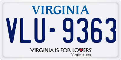 VA license plate VLU9363