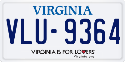 VA license plate VLU9364