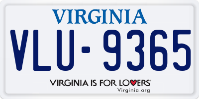 VA license plate VLU9365
