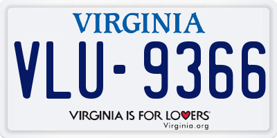 VA license plate VLU9366