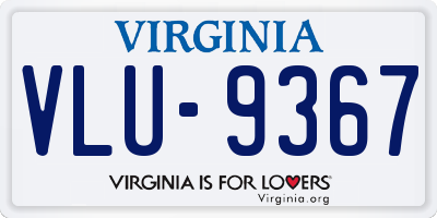 VA license plate VLU9367