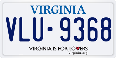 VA license plate VLU9368