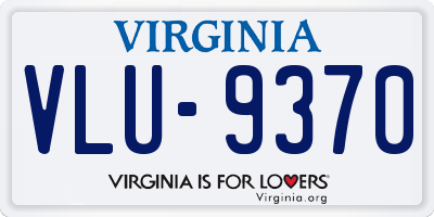 VA license plate VLU9370
