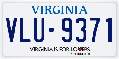 VA license plate VLU9371