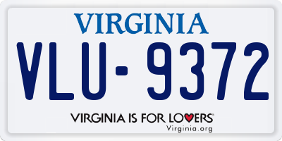 VA license plate VLU9372