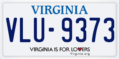 VA license plate VLU9373