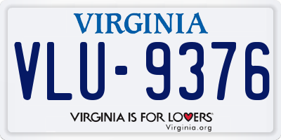 VA license plate VLU9376