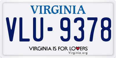 VA license plate VLU9378