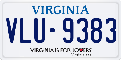 VA license plate VLU9383