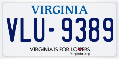 VA license plate VLU9389