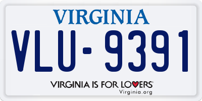 VA license plate VLU9391