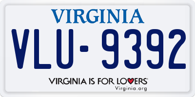 VA license plate VLU9392
